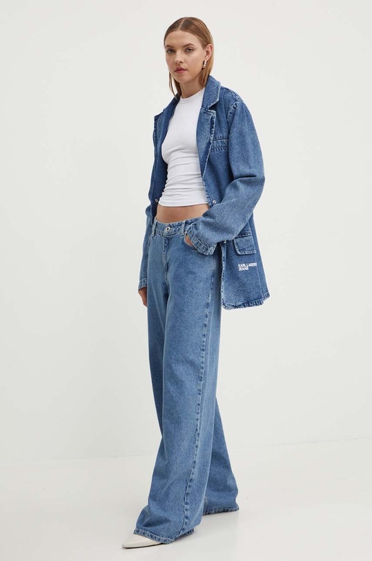 Karl Lagerfeld Jeans marynarka jeansowa 245J1401 niebieski AW24