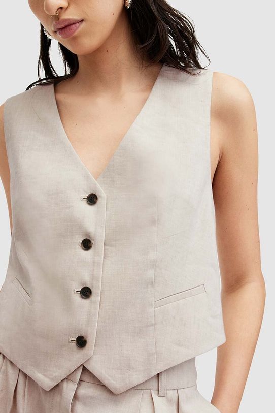 AllSaints vestă de in WHITNEY WAISTCOAT W035QA bej AW24