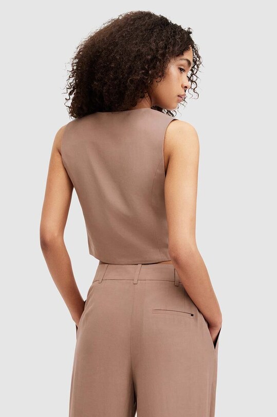 Γιλέκο AllSaints DERI LYN καφέ WT025Y