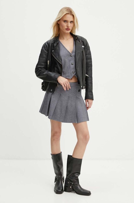 The Kooples vesta din amestec de lana FGIL29003K gri AW24