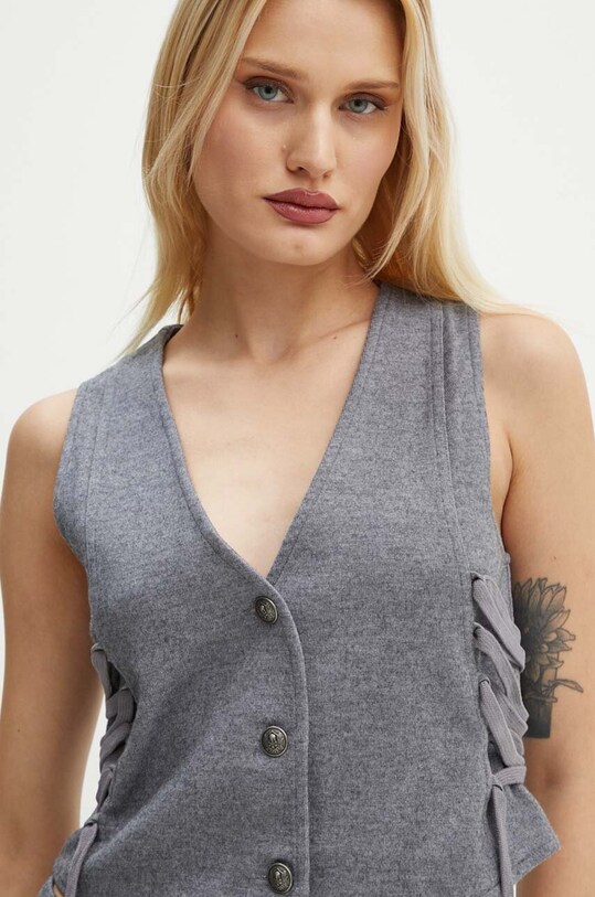 The Kooples vesta din amestec de lana gri FGIL29003K