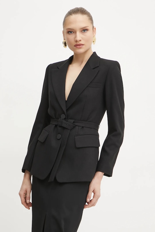 Armani Exchange marynarka z domieszką wełny tkanina czarny 6DYG18.YN1XZ