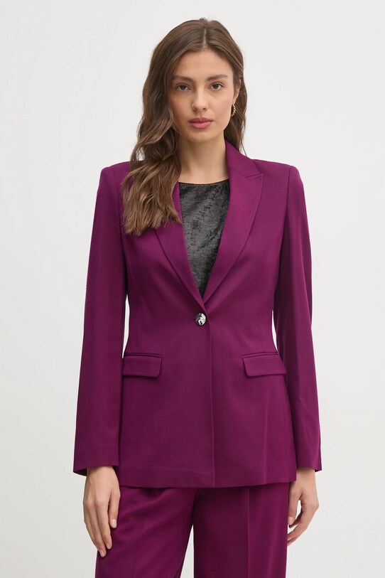 United Colors of Benetton sacou din lână cu captuseala violet 27UPDW02L