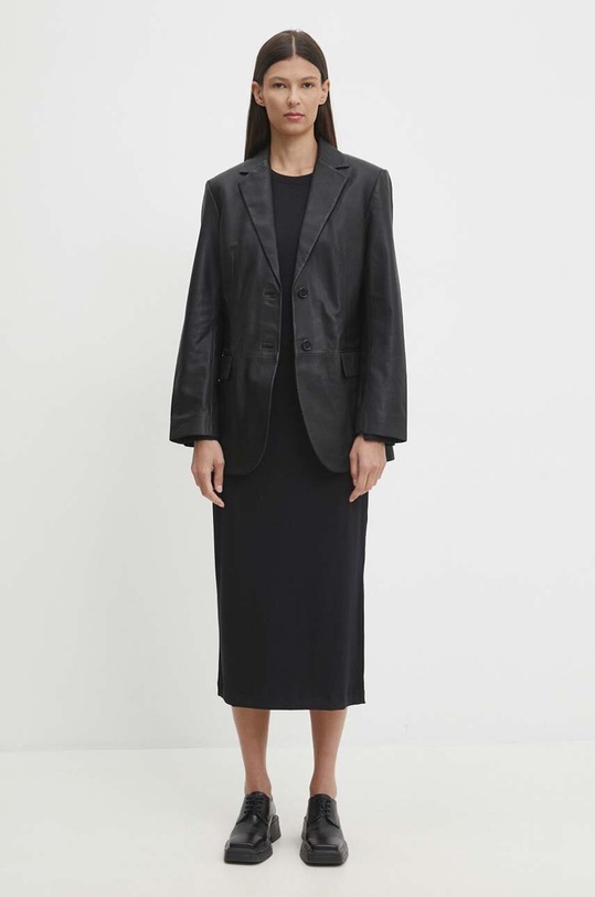 Kožené sako Marc O'Polo 408703573031 černá AW24