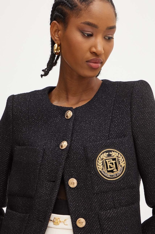 Elisabetta Franchi sacou din lana negru GI12147E2