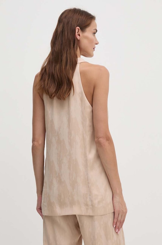 Îmbrăcăminte Sisley vestă cu amestec de in 23MELJ00J bej