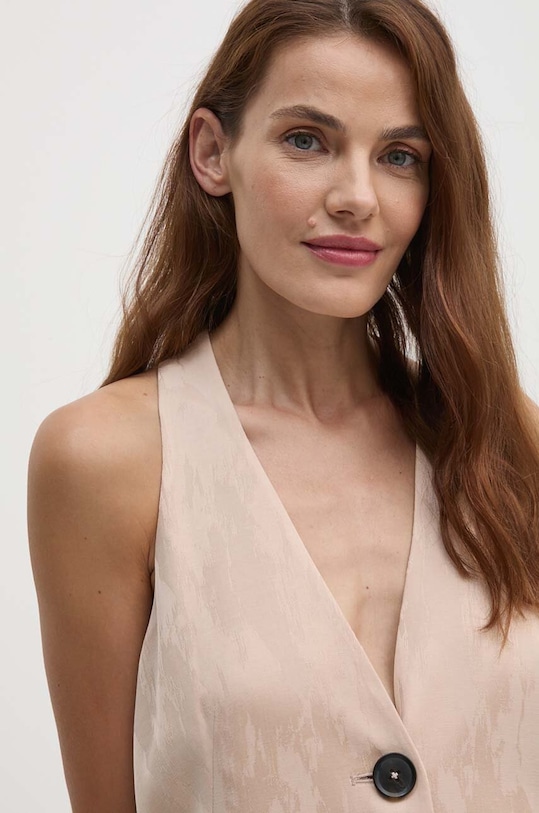 Sisley vestă cu amestec de in bej 23MELJ00J