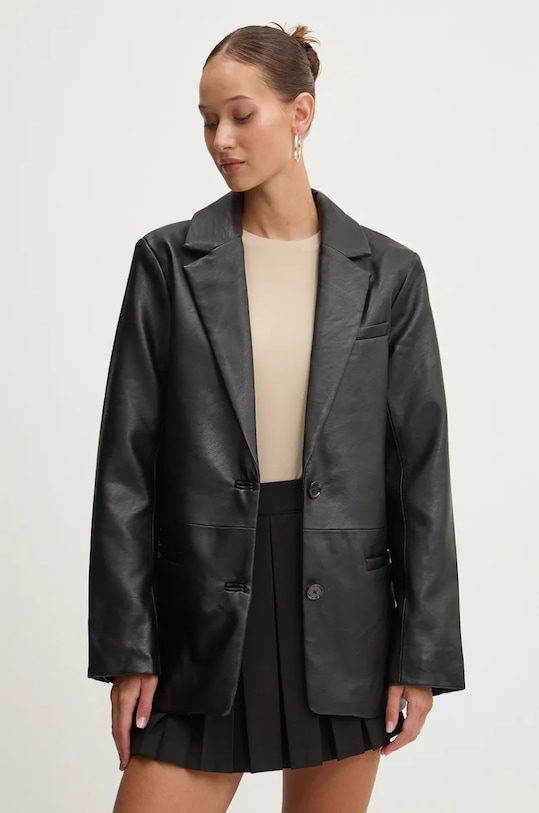 Abercrombie & Fitch marynarka imitacja skóry czarny KI144.4165.900