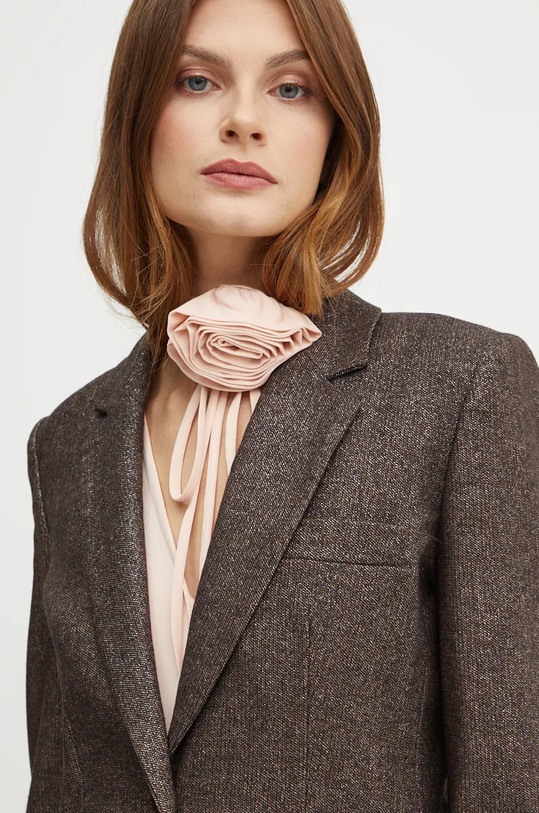 Marella marynarka z domieszką wełny brązowy 2423046012200