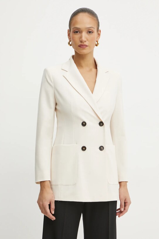 Піджак з домішкою вовни Marella з підкладкою бежевий 2423046052200