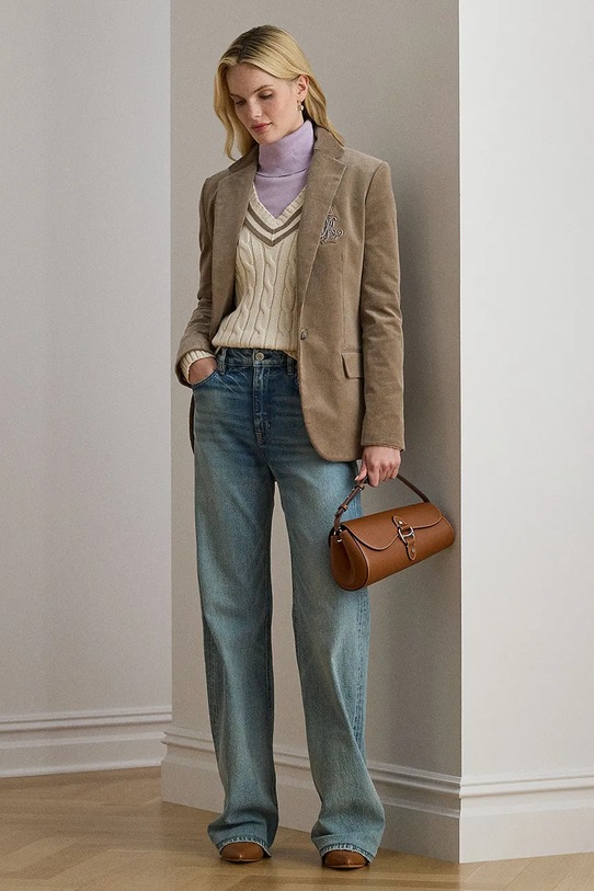 Oblačila Suknjič iz rebrastega žameta Lauren Ralph Lauren 200956574 rjava