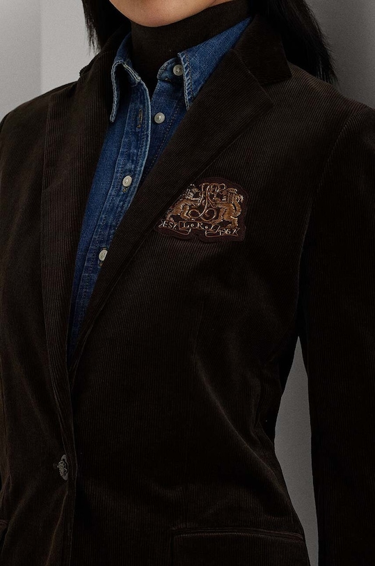 Lauren Ralph Lauren blazer con aggiunta di lana marrone 200956574