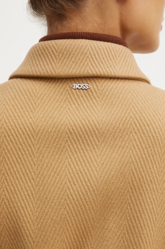 Vlněný kabát BOSS 50527100 béžová