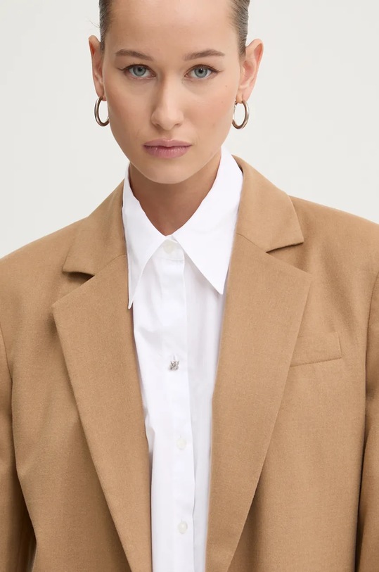 Blazer s příměsí vlny HUGO hnědá 50525868