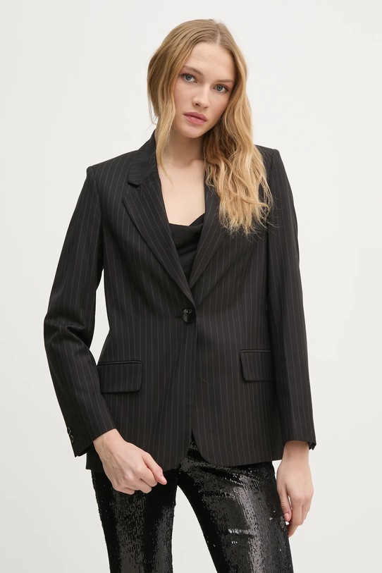 Піджак з домішкою вовни Sisley з підкладкою чорний 2C3DLW02J