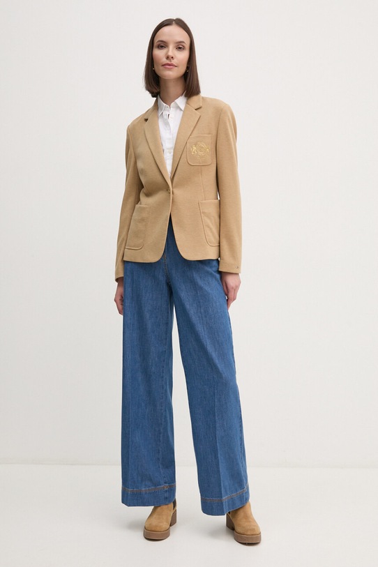 Blazer s příměsí vlny Tommy Hilfiger WW0WW42997 béžová AW24