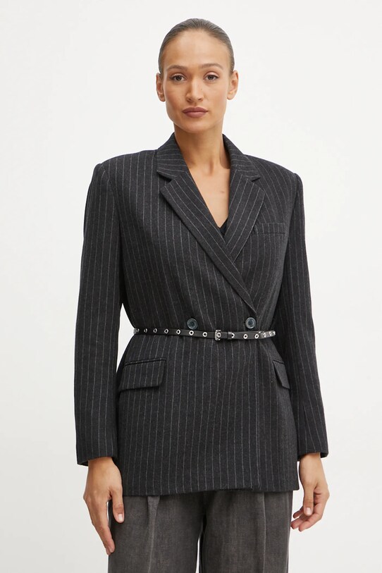 MICHAEL Michael Kors marynarka wełniana tkanina szary MF4108DF2A