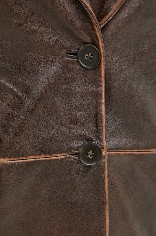 Kožené sako MICHAEL Michael Kors MF41090F24 hnědá