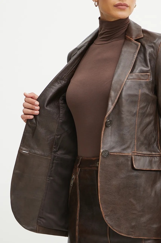 Kožené sako MICHAEL Michael Kors MF41090F24