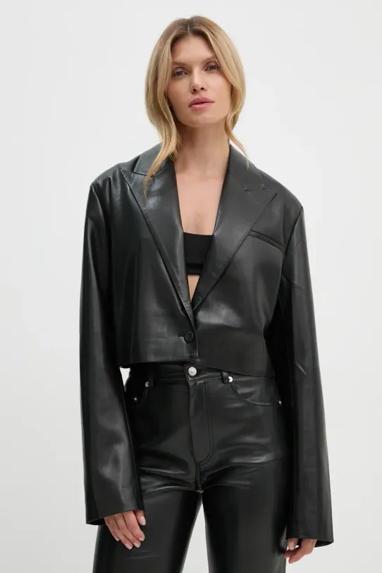 Nanushka blazer AIDULA faux leather black NW24PFSG11351