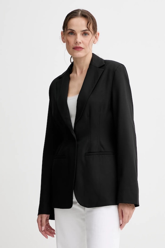 Samsoe Samsoe marynarka Saliza tkanina czarny F24300007