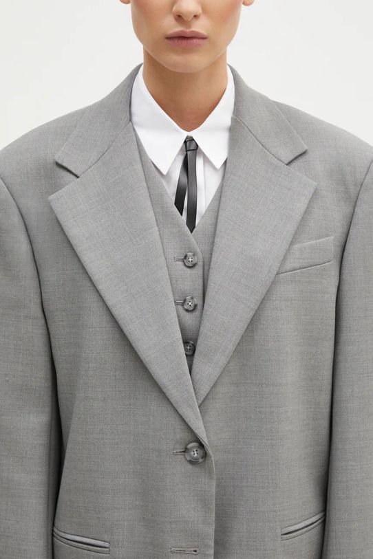 Vlnené sako Sportmax Baffo sivá 2422046032600