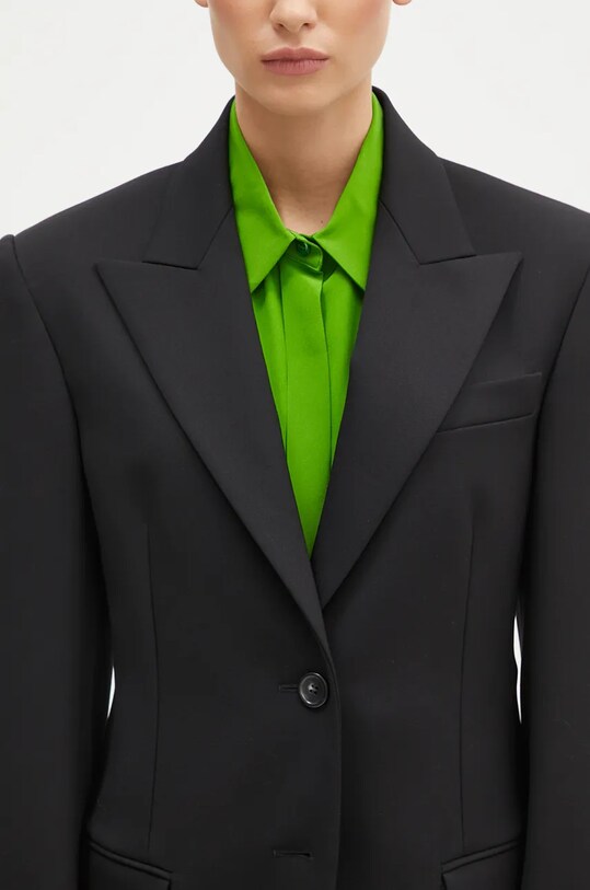 Вълнено сако Sportmax Echi черен 2422046042600