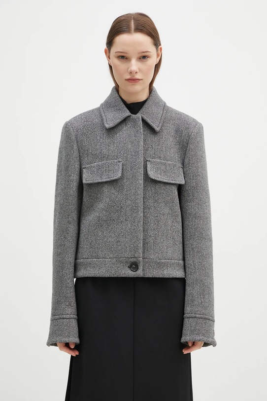 Sportmax kurtka wełniana Francia nieocieplane czarny 2422046062600