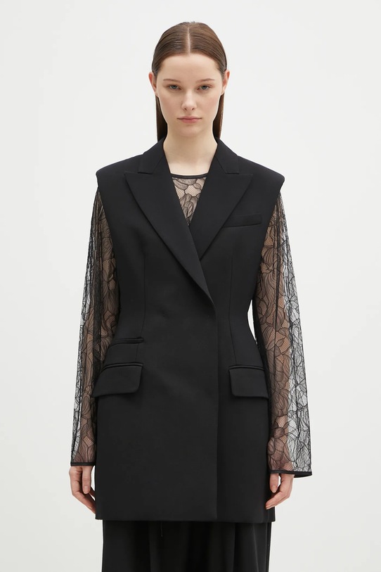 Вовняний жилет Sportmax Adepto1234 з підкладкою чорний 2422286014600