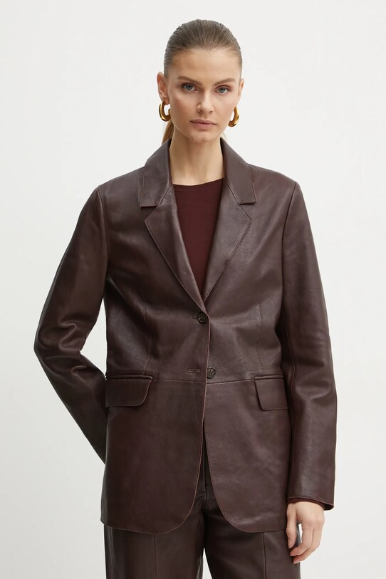 Шкіряний піджак Forte Forte з підкладкою червоний 13214.myjacket