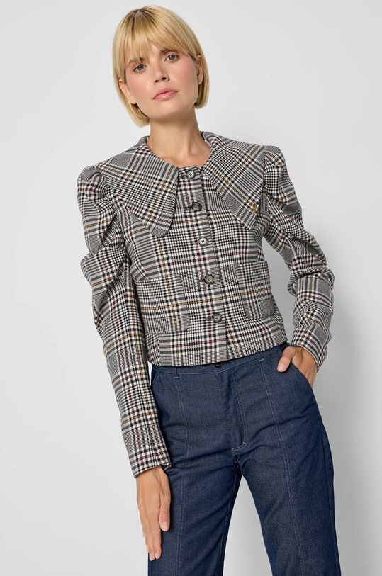 Σακάκι Bizuu PINOA πλεκτό ύφασμα πολύχρωμο PINOA.CZARNY