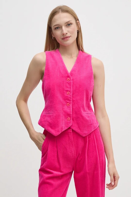 La Petite Française kamizelka sztruksowa PFGOURMAND tkanina różowy PFGOURMAND