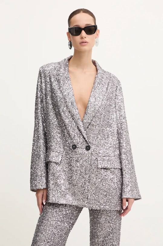 Sako Never Fully Dressed Gunmetal Sequin 54 Blazer látka sivá NFDOU362