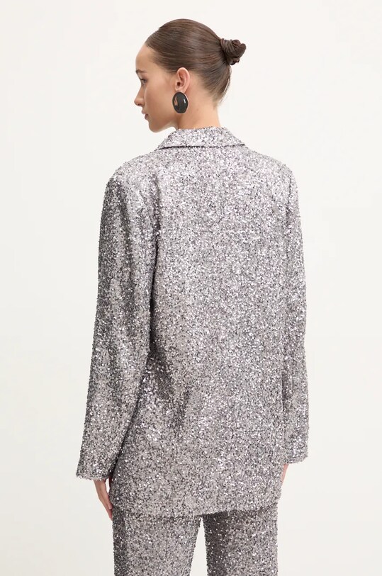 Oblečenie Sako Never Fully Dressed Gunmetal Sequin 54 Blazer NFDOU362 sivá