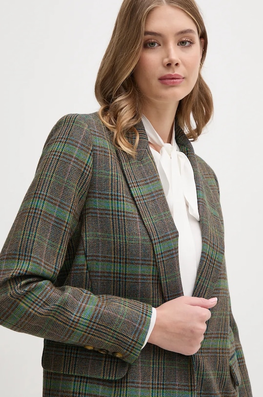 Vlnené sako La Petite Française PFVANITEUSE látka zelená PFVANITEUSE