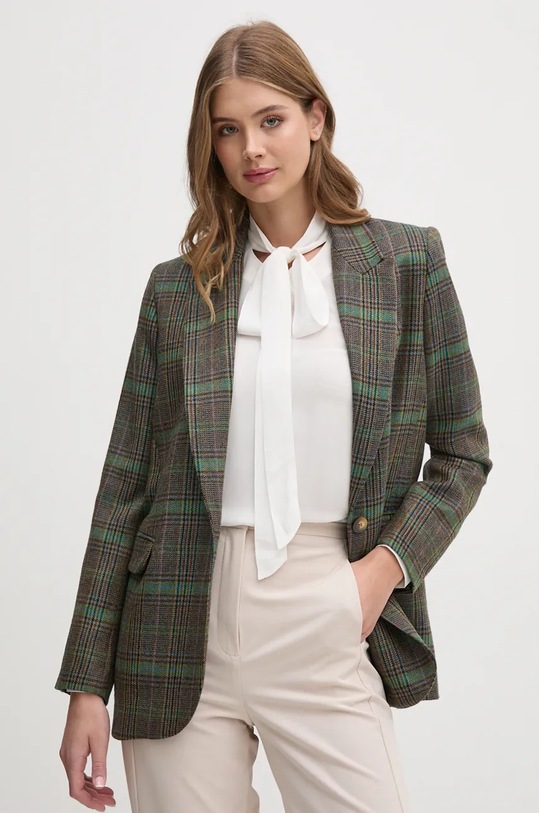 Vlnené sako La Petite Française PFVANITEUSE zelená PFVANITEUSE