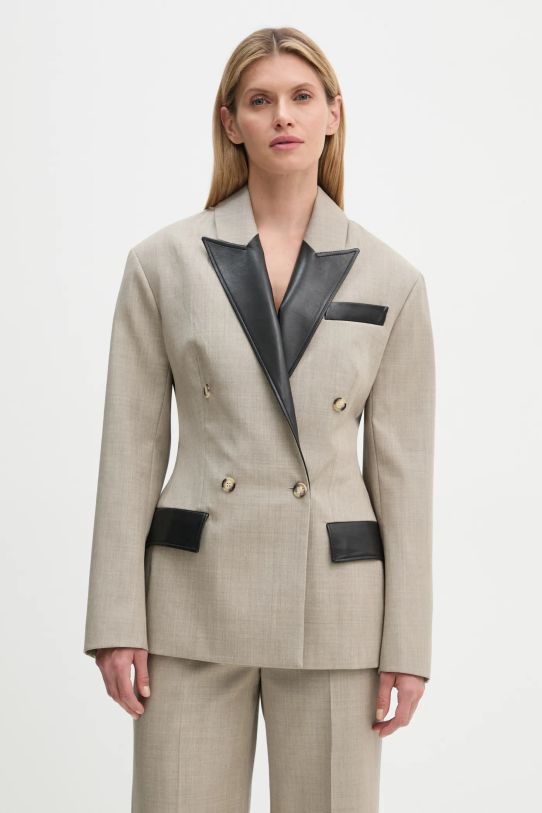 Nanushka wool blazer PACEY fabric beige NW24FWJK36770