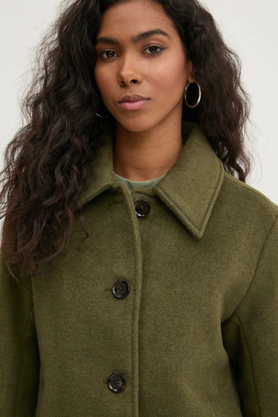 Вълнено яке Abercrombie & Fitch зелен KI144.4168.340