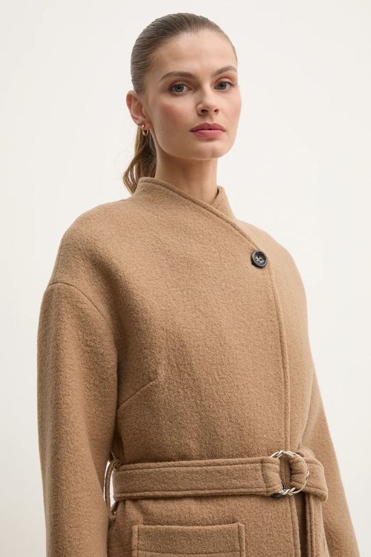 La Petite Française płaszcz wełniany brązowy PFVITALE