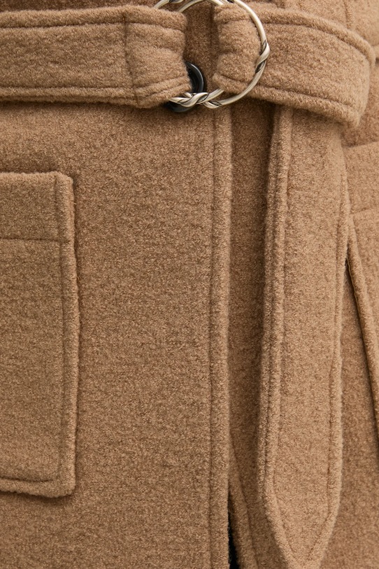 La Petite Française płaszcz wełniany PFVITALE brązowy