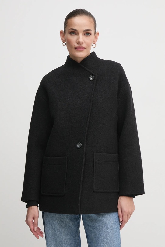 La Petite Française palton de lana negru PFVITALE