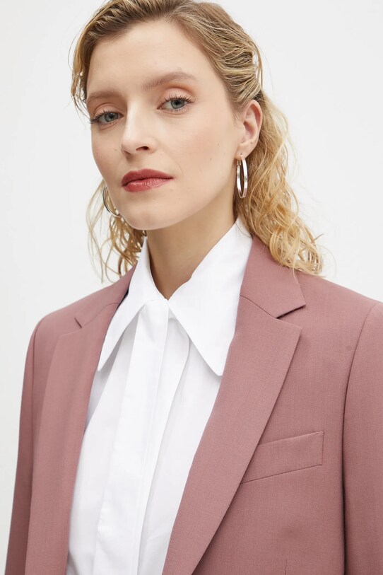 Вовняний піджак PS Paul Smith рожевий W2R.248J.P31053