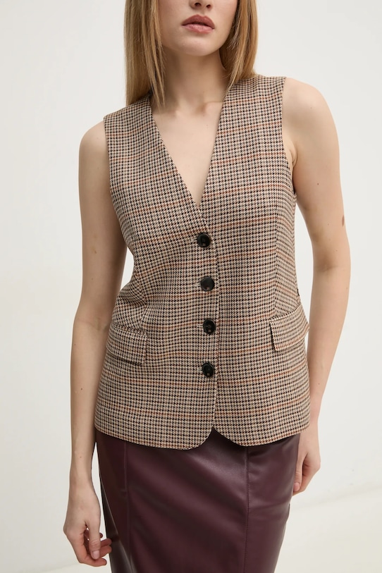 Γιλέκο Pedro del Hierro ύφασμα μπεζ 7318945