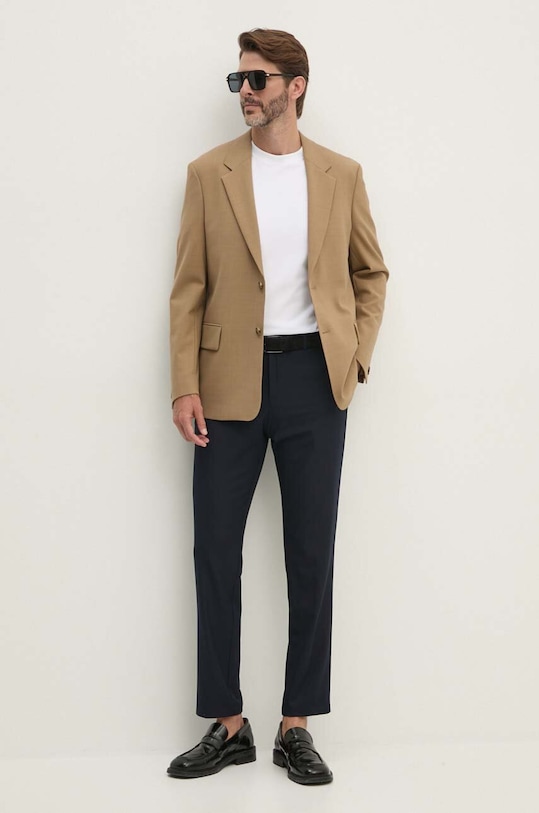 Vlněné sako BOSS 50521635 béžová AW24