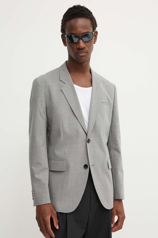 Blazer s příměsí vlny HUGO 50500250 šedá AW24