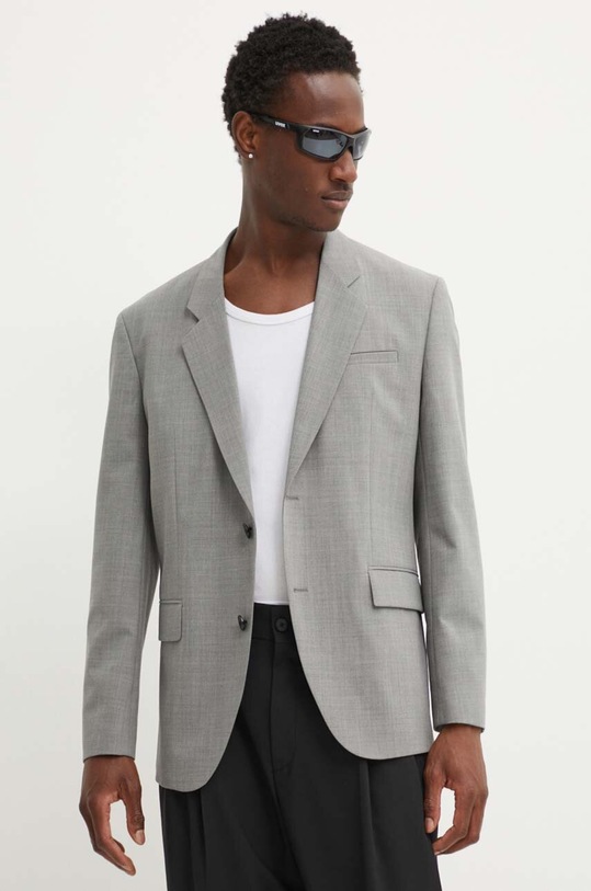 Blazer s příměsí vlny HUGO šedá 50500250