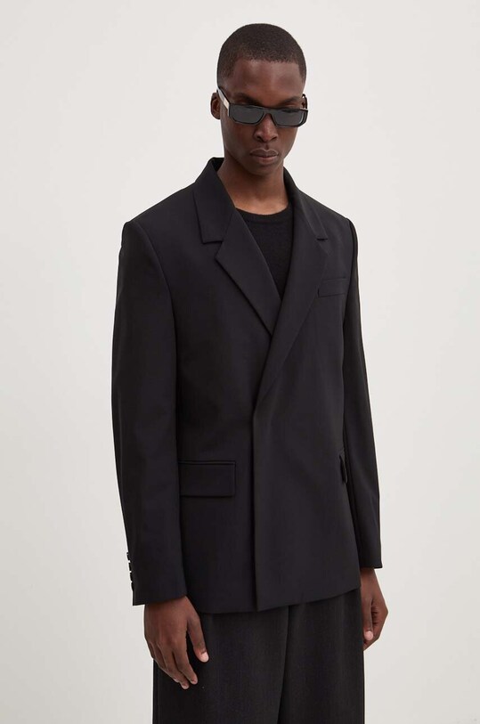 Шерстяной пиджак MSGM regular чёрный 3740MG05.247506