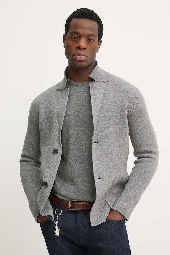 Blazer s příměsí vlny United Colors of Benetton hladký šedá 10C1U601E