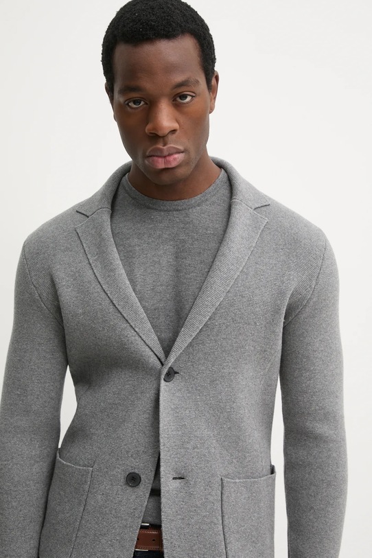 Blazer s příměsí vlny United Colors of Benetton šedá 10C1U601E