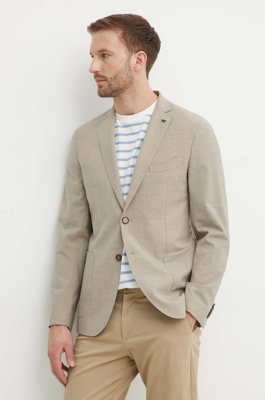 Vlněné sako Michael Kors hladký béžová MK0SB01025